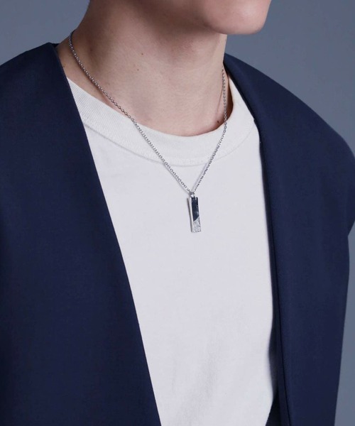 LION HEART(ライオンハート)の「【LION HEART】“SAND”ワイドプレートネックレス/サージカルステンレス316L(金属アレルギー対応)IT(ネックレス・メンズ・シルバー・FREE)」の6枚目の写真