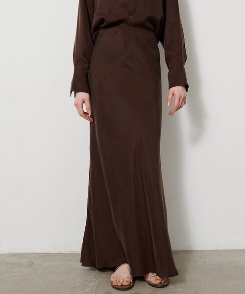 Whim Gazette（ウィムガゼット）の「キュプラフィブリルフレアスカート（スカート・レディース・カーキ/ブラウン/ベージュ・36/38）」の5枚目の写真