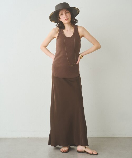 Whim Gazette（ウィムガゼット）の「キュプラフィブリルフレアスカート（スカート・レディース・カーキ/ブラウン/ベージュ・36/38）」の15枚目の写真