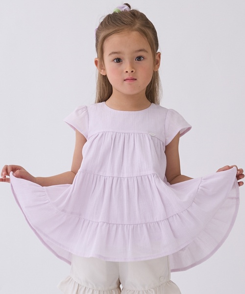 petit main（プティマイン）の「【スマイル/冷感/リンク】楊柳チュニック（チュニック・キッズ・ライトブルー/ライトピンク/レッド/ラベンダー/黄緑系・120cm/110cm/80ｃｍ/100cm/130cm/90cm）」の4枚目の写真