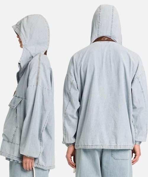 Timberland（ティンバーランド）の「Timberland Anorak Jacket（ティンバーランド アノラック ジャケット）（デニムジャケット・メンズ・グレー/ネイビー系・SMALL/MEDIUM/LARGE/X-LARGE）」の6枚目の写真