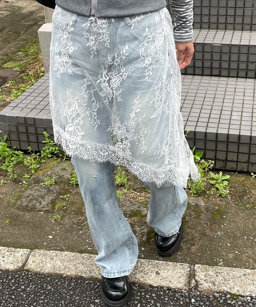 ROGER AND RAW(ロジャーアンドロウ)の「レース ミニ ラップスカート(スカート・レディース・ホワイト/ブラック・FREE)」の9枚目の写真