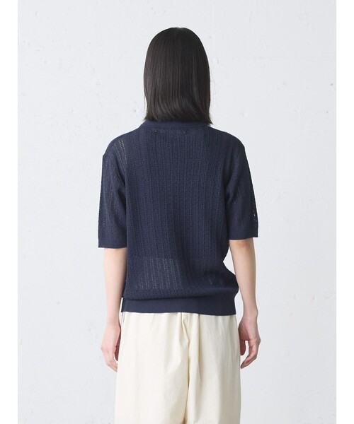 MidiUmi（ミディウミ）の「MidiUmi ニットポロシャツプルオーバー（ニット/セーター・レディース・グリーン/キナリ/ネイビー・FREE）」の6枚目の写真