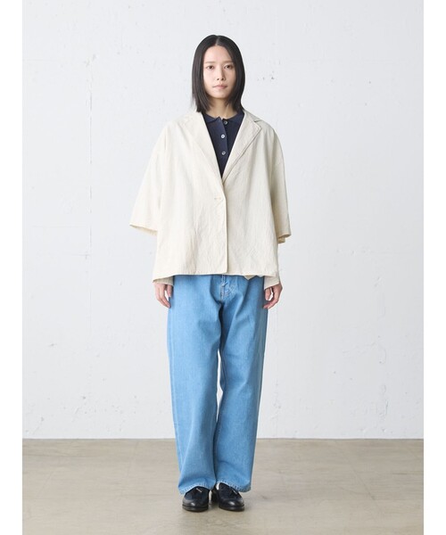 MidiUmi（ミディウミ）の「MidiUmi ニットポロシャツプルオーバー（ニット/セーター・レディース・グリーン/キナリ/ネイビー・FREE）」の19枚目の写真
