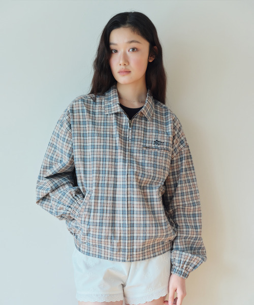 HOMEBODY THINGS(ホームバディ ティングズ)の「HBT Classic Check Zip-Up Jacket (Vintage Green Check)(ブルゾン・レディース・その他・FREE)」の5枚目の写真