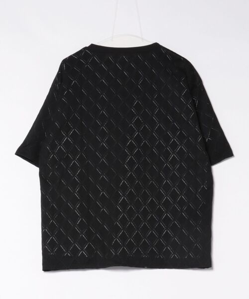 TAKA-Q(タカキュー)の「アンサンブル 2枚 セット メンズ ダイヤ柄 シアー クルーネック プルオーバー & 半袖 Tシャツ ややゆったり ルーズ(アンサンブル・メンズ・アイボリー/ブラック・LARGE/MEDIUM/X-LARGE)」の3枚目の写真