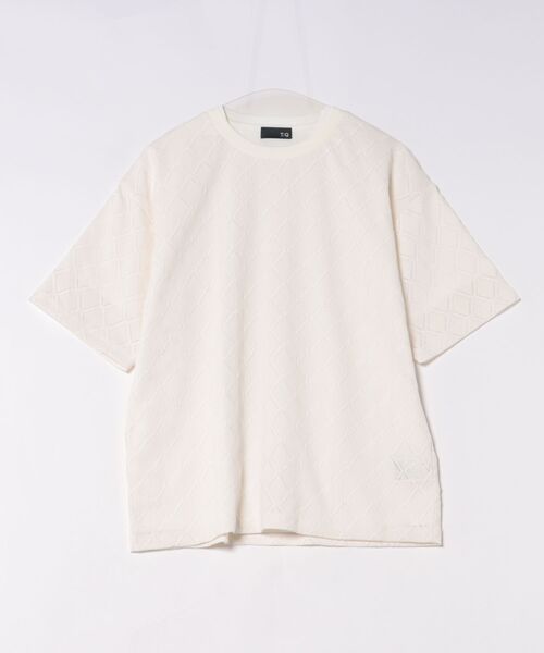 TAKA-Q(タカキュー)の「アンサンブル 2枚 セット メンズ ダイヤ柄 シアー クルーネック プルオーバー & 半袖 Tシャツ ややゆったり ルーズ(アンサンブル・メンズ・アイボリー/ブラック・LARGE/MEDIUM/X-LARGE)」の19枚目の写真