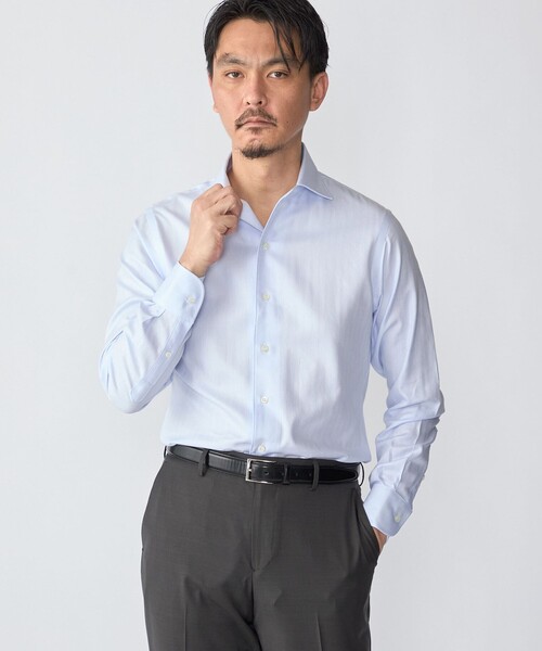 SHIPS(シップス)の「SHIPS:〈FUNCTION〉イージーアイロン ヘリンボーン ワンピースカラー シャツ(シャツ/ブラウス・メンズ・ライトブルー/ホワイト・40/38/39/41)」の14枚目の写真
