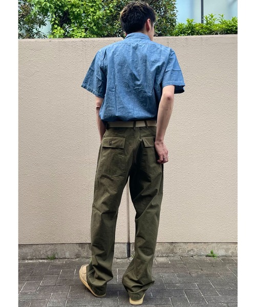 orSlow（オアスロウ）の「orSlow/オアスロウ　ショートスリーブシャンブレーワークシャツ　SHORT SLEEVE CHAMBRAY WORK SHIRT（シャツ/ブラウス・メンズ・ブルー・2/3）」の10枚目の写真
