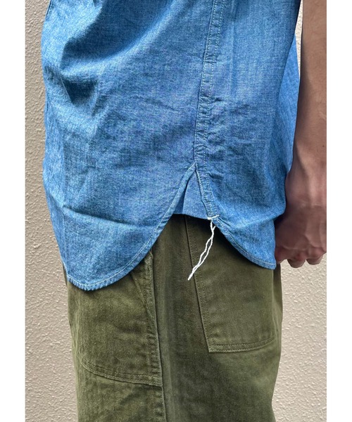orSlow（オアスロウ）の「orSlow/オアスロウ　ショートスリーブシャンブレーワークシャツ　SHORT SLEEVE CHAMBRAY WORK SHIRT（シャツ/ブラウス・メンズ・ブルー・2/3）」の3枚目の写真