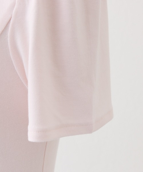 one after another NICE CLAUP（ワンアフターアナザーナイスクラップ）の「リボン付き裾フリルトップス（Tシャツ/カットソー・レディース・ブラック/ベージュ/ピンク・FREE）」の8枚目の写真