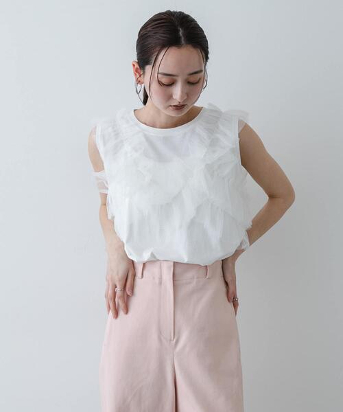 SENSE OF PLACE by URBAN RESEARCH(センスオブプレイスバイアーバンリサーチ)の「フリルデザインカットトップ(Tシャツ/カットソー・レディース・オフホワイト/ベージュ・ONE)」の11枚目の写真
