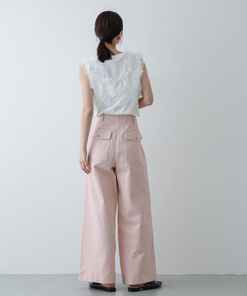 SENSE OF PLACE by URBAN RESEARCH(センスオブプレイスバイアーバンリサーチ)の「フリルデザインカットトップ(Tシャツ/カットソー・レディース・オフホワイト/ベージュ・ONE)」の14枚目の写真