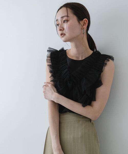 SENSE OF PLACE by URBAN RESEARCH(センスオブプレイスバイアーバンリサーチ)の「フリルデザインカットトップ(Tシャツ/カットソー・レディース・オフホワイト/ベージュ・ONE)」の18枚目の写真