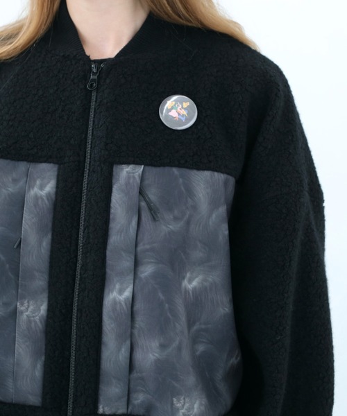 bedsidedrama(ベットサイドドラマ)の「BEDSIDEDRAMA/ベッドサイドドラマ/Outdoor Big Pocket Mix Blouson(ブルゾン・レディース・ブラック/グレー・2/1)」の7枚目の写真