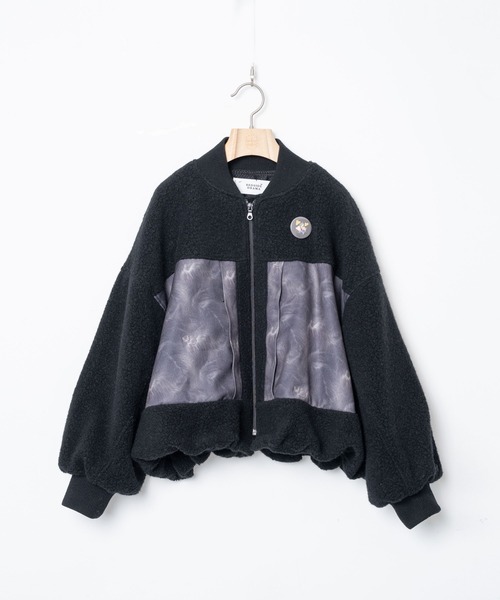 bedsidedrama(ベットサイドドラマ)の「BEDSIDEDRAMA/ベッドサイドドラマ/Outdoor Big Pocket Mix Blouson(ブルゾン・レディース・ブラック/グレー・2/1)」の9枚目の写真