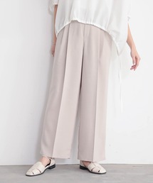[低身長/高身長向けサイズ有]ストレートタックパンツ【サスティナブル】
