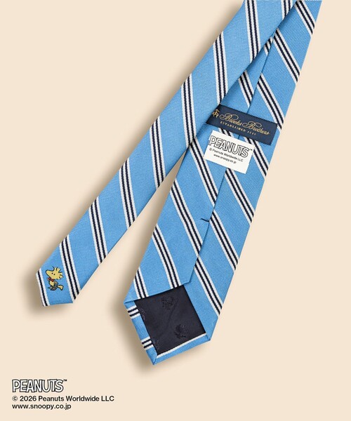 BROOKS BROTHERS（ブルックスブラザーズ）の「Brooks Brothers × PEANUTS　シルク　スヌーピー＆ウッドストック　ミニ＃BB1ストライプ　レップタイ（ネクタイ・メンズ・ブルー/レッド・ONE SIZE）」の8枚目の写真