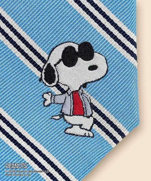 BROOKS BROTHERS（ブルックスブラザーズ）の「Brooks Brothers × PEANUTS　シルク　スヌーピー＆ウッドストック　ミニ＃BB1ストライプ　レップタイ（ネクタイ・メンズ・ブルー/レッド・ONE SIZE）」の7枚目の写真
