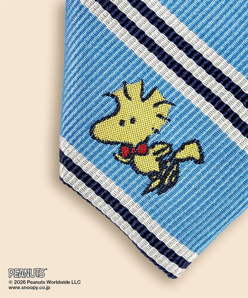 BROOKS BROTHERS（ブルックスブラザーズ）の「Brooks Brothers × PEANUTS　シルク　スヌーピー＆ウッドストック　ミニ＃BB1ストライプ　レップタイ（ネクタイ・メンズ・ブルー/レッド・ONE SIZE）」の6枚目の写真