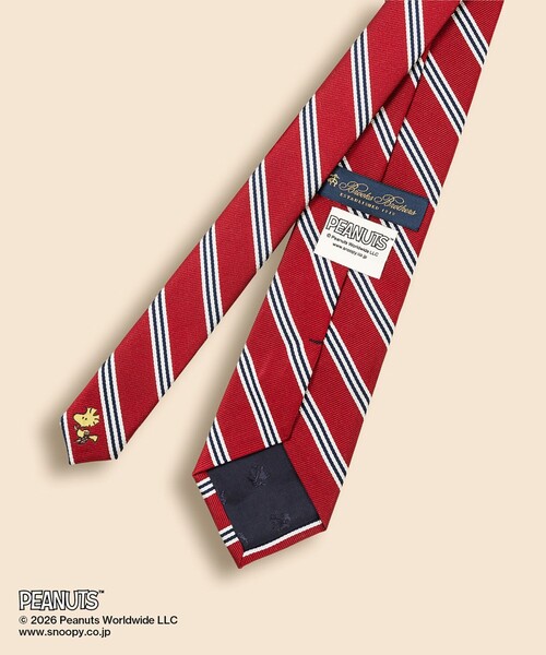 BROOKS BROTHERS（ブルックスブラザーズ）の「Brooks Brothers × PEANUTS　シルク　スヌーピー＆ウッドストック　ミニ＃BB1ストライプ　レップタイ（ネクタイ・メンズ・ブルー/レッド・ONE SIZE）」の5枚目の写真