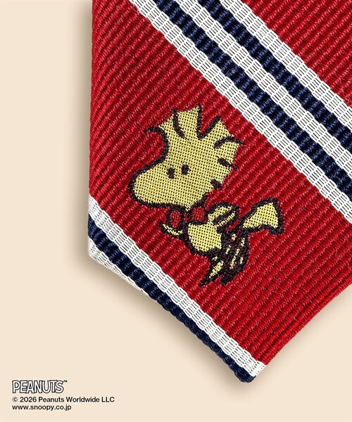 BROOKS BROTHERS（ブルックスブラザーズ）の「Brooks Brothers × PEANUTS　シルク　スヌーピー＆ウッドストック　ミニ＃BB1ストライプ　レップタイ（ネクタイ・メンズ・ブルー/レッド・ONE SIZE）」の3枚目の写真