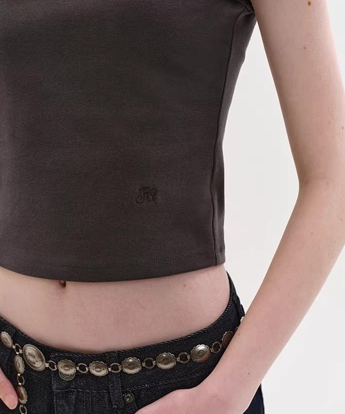 Fano Studios（ファノ ストゥディオズ）の「ラウンドネック クロップド丈 半袖Tシャツ FX26S155【Fano Studios】【2026SS】（Tシャツ/カットソー・レディース・ベージュ/ダークグレー・M/L/S）」の20枚目の写真