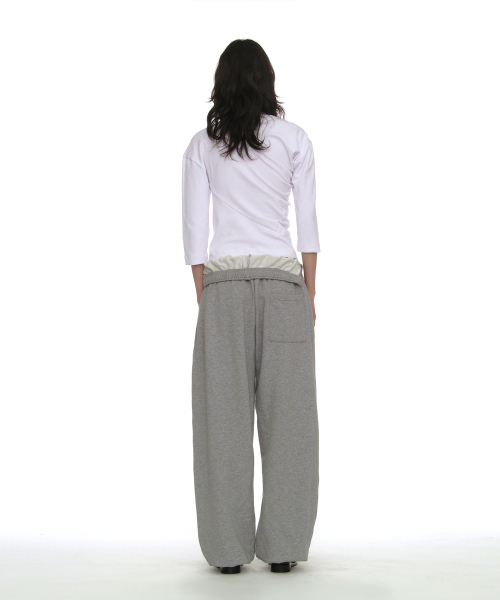 PARTIMENTO WOMEN(パルティメントウィメン)の「フォールドオーバーウエストプリーツスウェットパンツ_メランジ(その他パンツ・レディース・その他・SMALL/MEDIUM)」の4枚目の写真