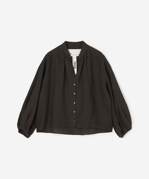 TICCA(ティッカ)の「TICCA | リネン ギャザーブラウスジャケット WOMEN(シャツ/ブラウス・レディース・ホワイト/ブラウン/サックスブルー・F)」の3枚目の写真