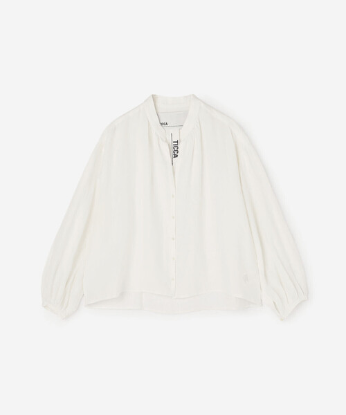 TICCA(ティッカ)の「TICCA | リネン ギャザーブラウスジャケット WOMEN(シャツ/ブラウス・レディース・ホワイト/ブラウン/サックスブルー・F)」の2枚目の写真