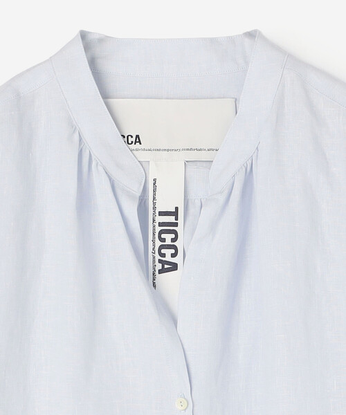 TICCA(ティッカ)の「TICCA | リネン ギャザーブラウスジャケット WOMEN(シャツ/ブラウス・レディース・ホワイト/ブラウン/サックスブルー・F)」の11枚目の写真