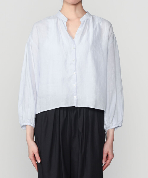 TICCA(ティッカ)の「TICCA | リネン ギャザーブラウスジャケット WOMEN(シャツ/ブラウス・レディース・ホワイト/ブラウン/サックスブルー・F)」の7枚目の写真
