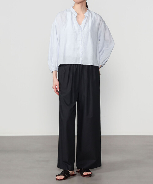 TICCA(ティッカ)の「TICCA | リネン ギャザーブラウスジャケット WOMEN(シャツ/ブラウス・レディース・ホワイト/ブラウン/サックスブルー・F)」の4枚目の写真