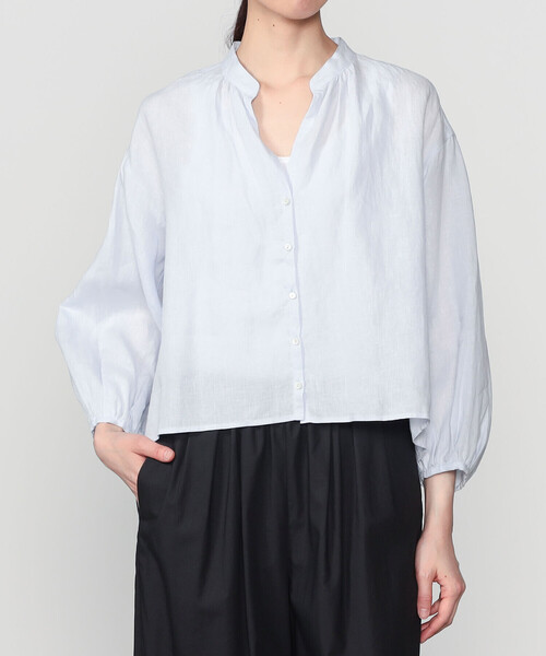 TICCA(ティッカ)の「TICCA | リネン ギャザーブラウスジャケット WOMEN(シャツ/ブラウス・レディース・ホワイト/ブラウン/サックスブルー・F)」の1枚目の写真