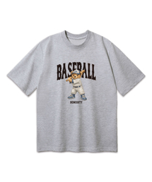 BEMIGHTY（ビーマイティー）の「BM ベア 野球チーム オーバーサイズ 半袖Tシャツ [メランジェグレー]（Tシャツ/カットソー）」