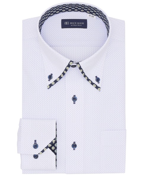 TOKYO SHIRTS(トウキョウシャツ)の「形態安定ノンアイロン ボタンダウン 長袖ストレッチビジネスワイシャツ(ビジネスシャツ・メンズ・サックスブルー・首回り39cm-裄丈80cm/首回り39cm-裄丈84cm/首回り41cm-裄丈82cm/首回り41cm-裄丈86cm/首回り42cm-裄丈82cm/首回り42cm-裄丈86cm/首回り43cm-裄丈82cm/首回り43cm-裄丈86cm)」の1枚目の写真