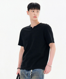 男性ネック変形半袖Tシャツ-FBZK5807C03