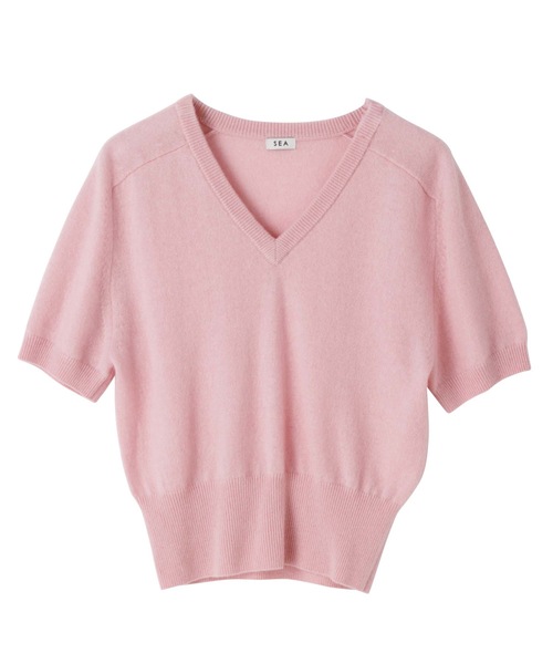 SEA(シー)の「カシミヤ Vネック H/Sニット(ニット/セーター・レディース・ピンク/グレー/チャコールグレー/ブルー・ONE SIZE)」の19枚目の写真