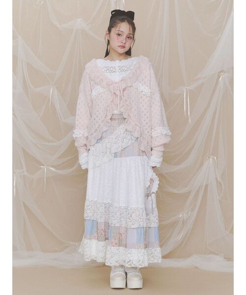 merry jenny（メリージェニー）の「フラワーガーデンスカート（スカート・レディース・ピンク/イエロー・FREE）」の3枚目の写真