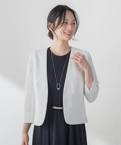 LAUTREAMONT(ロートレアモン)の「ジャージーノーカラージャケット(ダウンジャケット/コート・レディース・ホワイト・9号)」の1枚目の写真