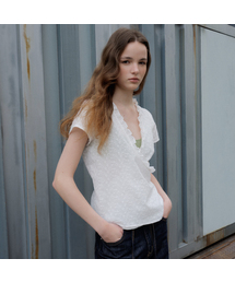 Lace frill wrap blouse [FRSP07BL06]_Ivory