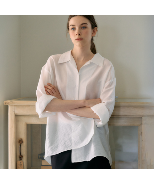 Ellioti(エリオティ)の「Noel Convertible Wrap Shirts_3Color(シャツ/ブラウス・レディース・グレー/ブルー/アイボリー・F)」の2枚目の写真
