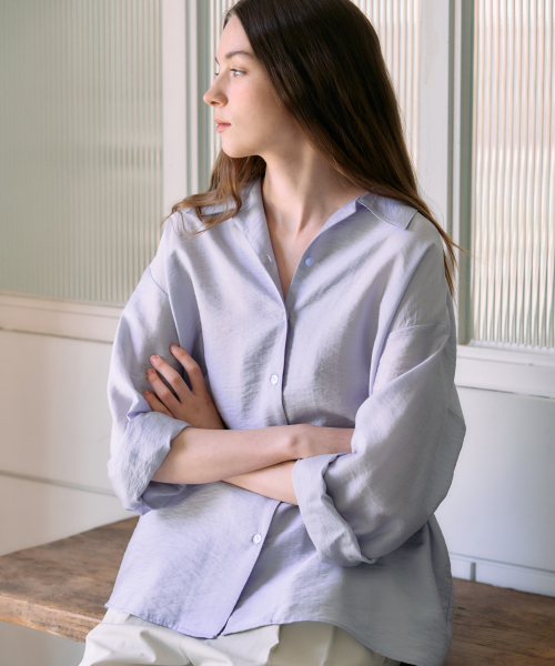 Ellioti(エリオティ)の「Noel Convertible Wrap Shirts_3Color(シャツ/ブラウス・レディース・グレー/ブルー/アイボリー・F)」の5枚目の写真