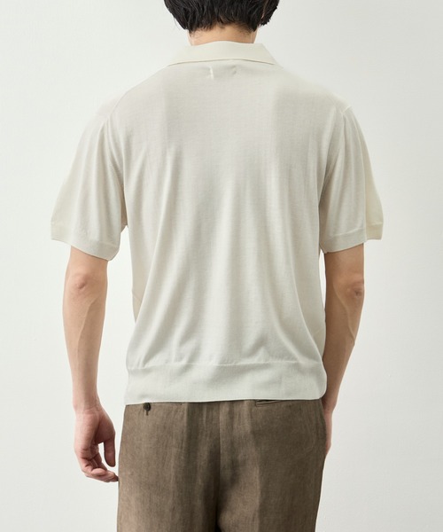 FUJI(フジ)の「【FUJI/フジ】SILK CASHMERE S/S SKIPPER POLO(ポロシャツ・メンズ・オフホワイト/ブラウン・5/6)」の6枚目の写真