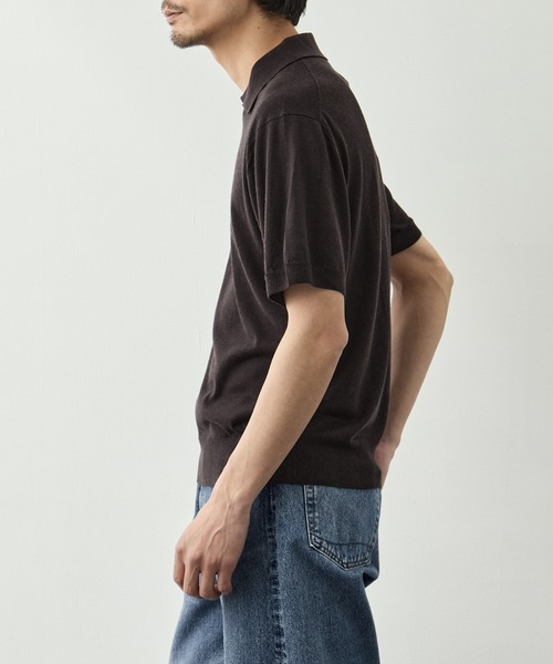 FUJI(フジ)の「【FUJI/フジ】SILK CASHMERE S/S SKIPPER POLO(ポロシャツ・メンズ・オフホワイト/ブラウン・5/6)」の13枚目の写真