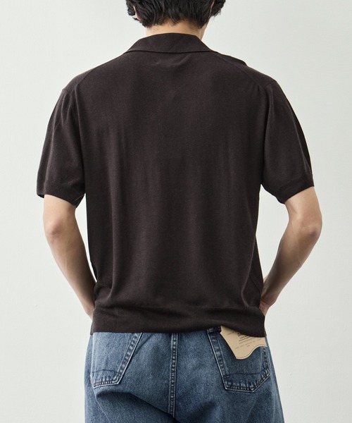 FUJI(フジ)の「【FUJI/フジ】SILK CASHMERE S/S SKIPPER POLO(ポロシャツ・メンズ・オフホワイト/ブラウン・5/6)」の14枚目の写真