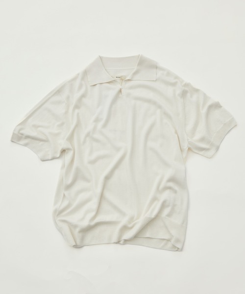 FUJI(フジ)の「【FUJI/フジ】SILK CASHMERE S/S SKIPPER POLO(ポロシャツ・メンズ・オフホワイト/ブラウン・5/6)」の7枚目の写真