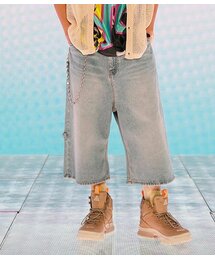 BULKY WIDE DENIM SHORT_LIGHT BLUE