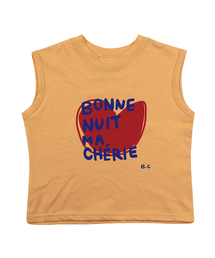ボネットハート 袖なしTシャツ-マスタード(Bonnet Sleeveless T mustard)
