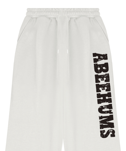 ABEEHUMS（アビハムズ）の「ヴィンテージクラックロゴスウェットワイドパンツ ABH357-302 アイボリー（スウェットパンツ・レディース・アイボリー・SMALL/MEDIUM）」の3枚目の写真
